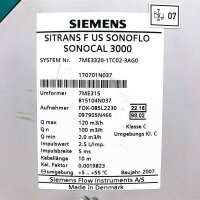 Siemens SONOCAL 3000, 7ME3150-2AA10-0AC0 115-230V AC, 50-60Hz, 12VA, IP 67 SITRANS F US SONOFLO