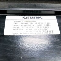 Siemens 8.3kVA, 7.5HP/5.5kW, P 6SE2108-3AA01 out 0-380/500V, 12/11A, 0-400Hz SIMOVERT, converter