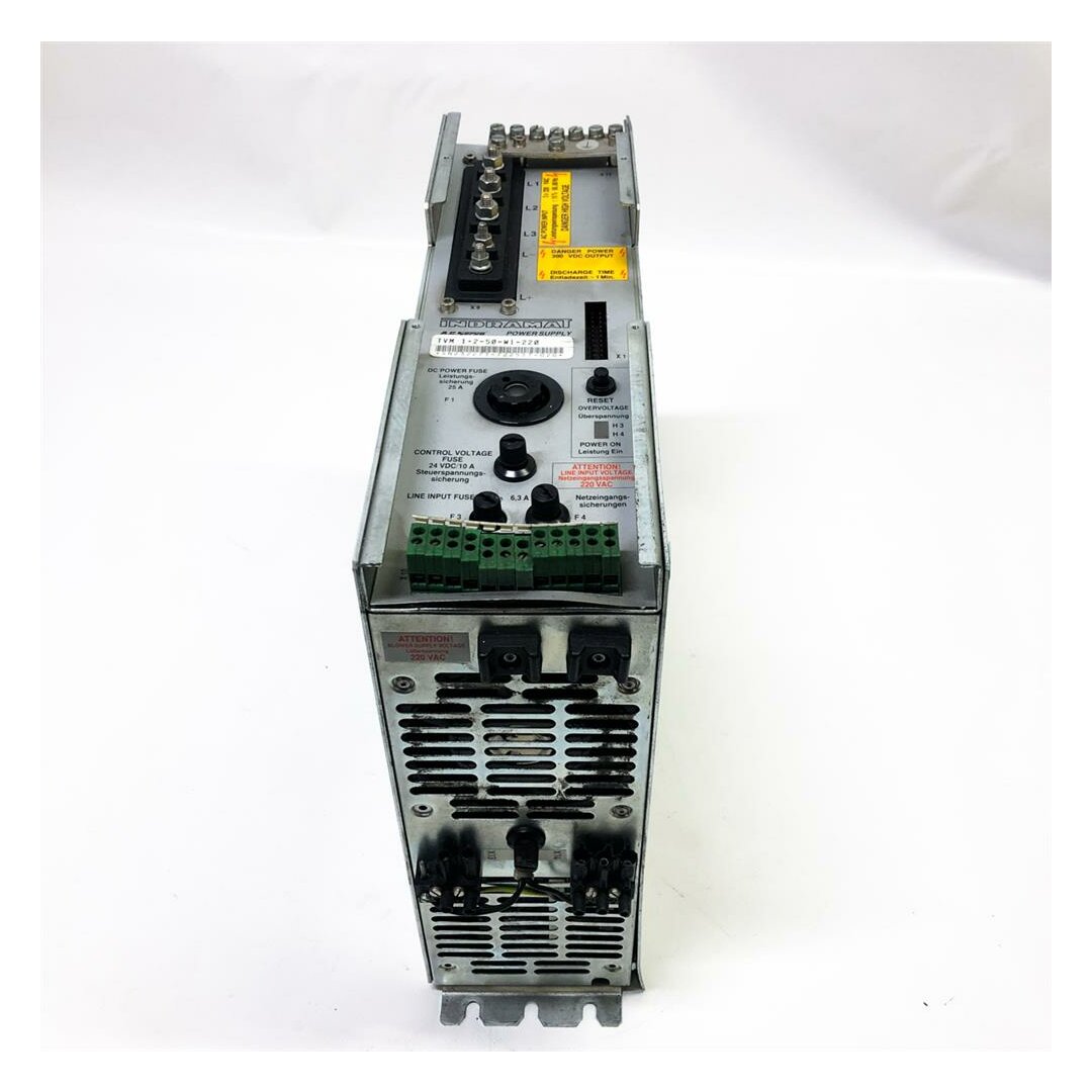 Indramat TVM 1-2-50-W1-220, TVM 1.2-50-220/ 300-W1/220/380 3x220 VAC, 50/60Hz, 300 VDC AC Servo Power Supply