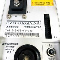Indramat TVM 1-2-50-W1-220, TVM 1.2-50-220/ 300-W1/220/380 3x220 VAC, 50/60Hz, 300 VDC AC Servo Power Supply