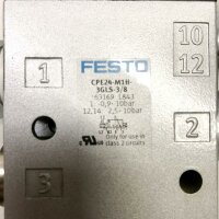 Festo CPE24-M1H-3GLS-3/8, 163169, L843 + MSEB-3-24V DC -0.9-10bar, 2.5-10bar, +  1.5W, 24V DC Magnetventil