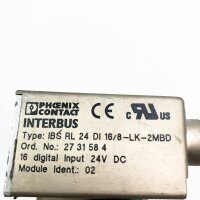 Phoenix Contact IBS RL 24 DI 16/8-LK-2MBD, 27 31 58 4 24VDC INTERBUS