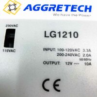 AGGRETECH LG1210 230VAC, 115VAC, 3.3A, 10A Power Supply