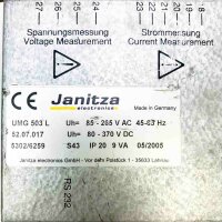 Janitza UMG 503 L, 52.07.017, 5302/6259 Uh= 85-256 V AC 45-63 Hz, Uh= 80-370 V DC, 9 VA Messtechnik