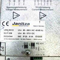 Janitza UMG 503 S, 52.07.008, 5302/4344 Uh= 85-265 V AC 45-65 Hz, Uh= 80-370 V DC, 9 VA Messtechnik