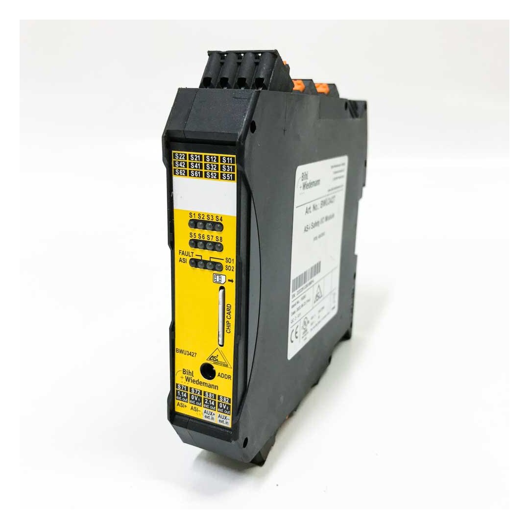 BIEHL+WIEDEMANN BWU3427 ASi Safety I/O Modul, IP20, 4SE/2SO + 24LC256 30V, 9W Sicherheitmodul