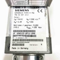 SIEMENS + PARKER Simodrive Posmo A 75w, 6SN2132-1BF11-1BA0 + ETS032M05PA20FM100A 24VC, 4,5A, 62W Positionier-Motor