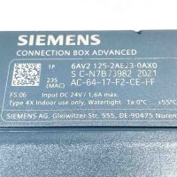 SIEMENS SIMATIC HMI, 6AV2 125-2AE23-0AX0, S C-N7B73982 2021, FS:06 DC 244V, 1,6A max Anschluss Box