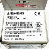 SIEMENS SIMODRIVE 6SN1123-1AA00-0BA1 + 6SN1118-0DG23-0AA1  + VER: A + VER: B 25A Leistungsmodul