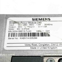 SIEMENS 6SL3224-0BE13-7UA0, VER: C01 + 6SL3244-0BA20-1FA0, VER: F03 380-480V, 1.3A, 0.37kW Control Unit