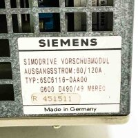 SIEMENS SIMODRIVE, 6SC6116-0AA00 60/120A Vorschubmodul