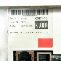 KUKA KSD1-16, 00-122-285, Version 3, E93DA552I4B531 DC 0-565/675V, AC 0-400/480V, 0-480 Hz Servodrive