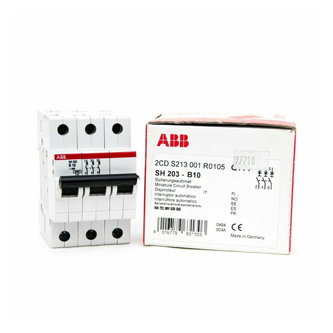 ABB SH 203 B10 Sicherungsautomat Leitungsschutzschalter 10A 3 Polig SH203B10
