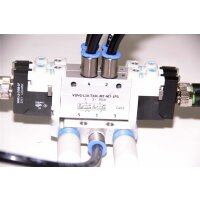 Festo VUVG-L10-T32C-MT-M7-1P3, VAVE-L1-1VR8-LP 4x Magnetventil mit Elektrik-Anschlussplatte 12/24VDC