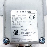 Siemens 3SE7 120-2DD01 Seilzugschalter AC-15 6 A/400 VAC: IP 65, 2W3 Type 3